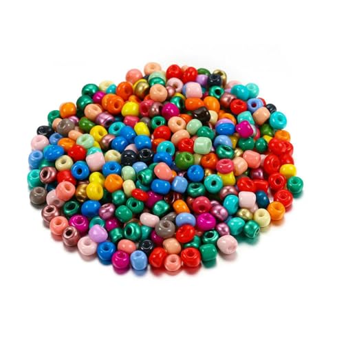300/600 Stück 3/4,0 mm Charm-Glasperlen, tschechische Rocailles-Perlen, kleine runde lose Perlen für die Herstellung von DIY-Schmuck, Ohrringen und Armbändern, gemischte Farben, 3,0 mm 300/600 Stück 3/4,0 mm Charm-Glasperlen, tschechische Rocailles-Perlen, kleine runde lose Perlen für die Herstellung von DIY-Schmuck, Ohrringen und Armbändern, gemischte Farben, 3,0 mm von BSGUZ
