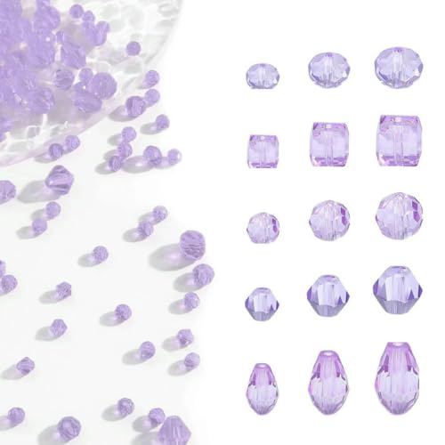 300 Stück Kristallrondelle in verschiedenen Größen, helle AB-Edelsteine, lose Perlen, klares Kristallglas, Basteln, glänzender Schmuck, DIY-Halsketten-Set, Lila, gemischt, 30 300 Stück Kristallrondelle in verschiedenen Größen, helle AB-Edelsteine, lose Perlen, klares Kristallglas, Basteln, glänzender Schmuck, DIY-Halsketten-Set, Lila, gemischt, 30 von BSGUZ