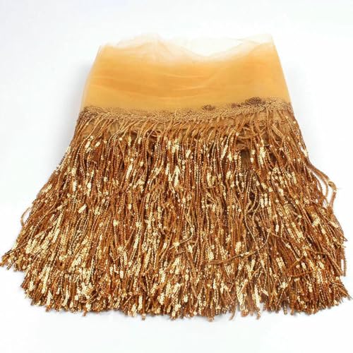 32 cm 2 Yard glänzender Netzstoff, Spitzenfransen, Pailletten, Quaste, Band, DIY, Hochzeitsfeier, Tanzkleid, Nähzubehör, Gold_a, 32 cm Breite, 2 Meter 32 cm 2 Yard glänzender Netzstoff, Spitzenfransen, Pailletten, Quaste, Band, DIY, Hochzeitsfeier, Tanzkleid, Nähzubehör, Gold_a, 32 cm Breite, 2 Meter von BSGUZ