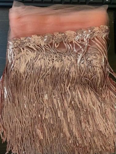 32 cm 2 Yard glänzender Netzstoff, Spitzenfransen, Pailletten, Quaste, Band, DIY, Hochzeitsfeier, Tanzkleid, Nähzubehör, Korea Pink, 32 cm Breite, 2 Yards 32 cm 2 Yard glänzender Netzstoff, Spitzenfransen, Pailletten, Quaste, Band, DIY, Hochzeitsfeier, Tanzkleid, Nähzubehör, Korea Pink, 32 cm Breite, 2 Yards von BSGUZ