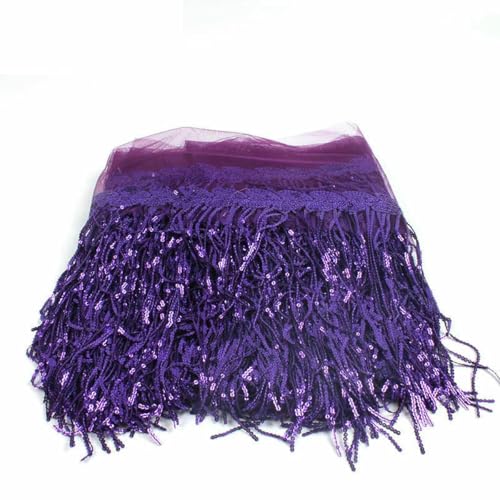 32 cm 2 Yard glänzender Netzstoff, Spitzenfransen, Pailletten, Quaste, Band, DIY, Hochzeitsfeier, Tanzkleid, Nähzubehör, Lila, 32 cm Breite, 2 Meter 32 cm 2 Yard glänzender Netzstoff, Spitzenfransen, Pailletten, Quaste, Band, DIY, Hochzeitsfeier, Tanzkleid, Nähzubehör, Lila, 32 cm Breite, 2 Meter von BSGUZ