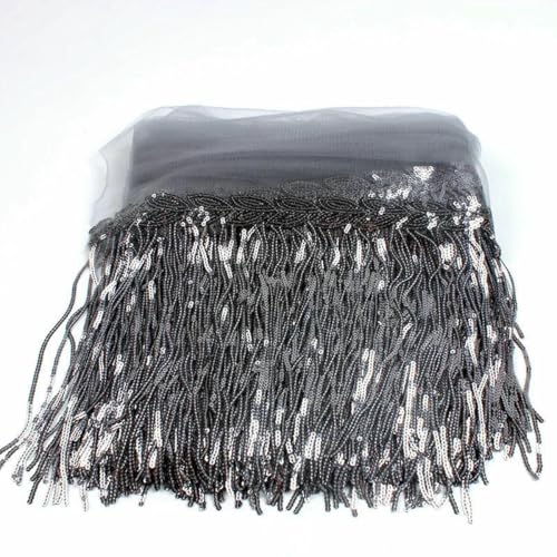 32 cm 2 Yard glänzender Netzstoff, Spitzenfransen, Pailletten, Quaste, Band, DIY, Hochzeitsfeier, Tanzkleid, Nähzubehör, Silber, 32 cm Breite, 2 Yards 32 cm 2 Yard glänzender Netzstoff, Spitzenfransen, Pailletten, Quaste, Band, DIY, Hochzeitsfeier, Tanzkleid, Nähzubehör, Silber, 32 cm Breite, 2 Yards von BSGUZ