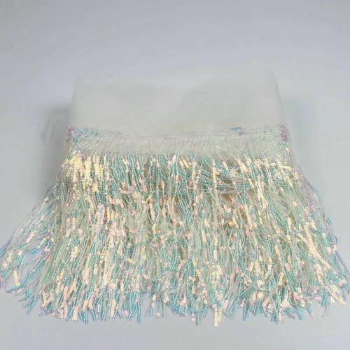 32 cm 2 Yard glänzender Netzstoff, Spitzenfransen, Pailletten, Quaste, Band, DIY, Hochzeitsfeier, Tanzkleid, Nähzubehör, Weiß, 32 cm Breite, 2 Yards 32 cm 2 Yard glänzender Netzstoff, Spitzenfransen, Pailletten, Quaste, Band, DIY, Hochzeitsfeier, Tanzkleid, Nähzubehör, Weiß, 32 cm Breite, 2 Yards von BSGUZ