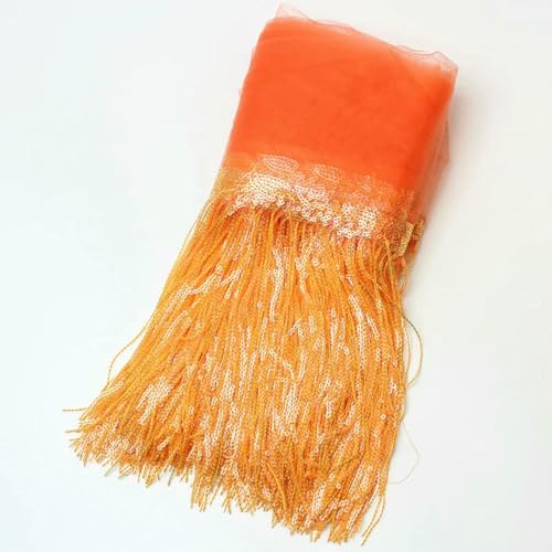 32 cm 2 Yard glänzender Netzstoff, Spitzenfransen, Pailletten, Quaste, Band, DIY, Hochzeitsfeier, Tanzkleid, Nähzubehör – Neu Orange – 32 cm Breite – 2 Meter 32 cm 2 Yard glänzender Netzstoff, Spitzenfransen, Pailletten, Quaste, Band, DIY, Hochzeitsfeier, Tanzkleid, Nähzubehör – Neu Orange – 32 cm Breite – 2 Meter von BSGUZ