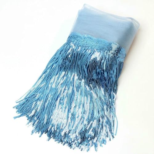 32 cm 2 Yard glänzender Netzstoff, Spitzenfransen, Pailletten, Quaste, Band, DIY, Hochzeitsfeier, Tanzkleid, Nähzubehör – Neublau – 32 cm Breite – 2 Meter 32 cm 2 Yard glänzender Netzstoff, Spitzenfransen, Pailletten, Quaste, Band, DIY, Hochzeitsfeier, Tanzkleid, Nähzubehör – Neublau – 32 cm Breite – 2 Meter von BSGUZ