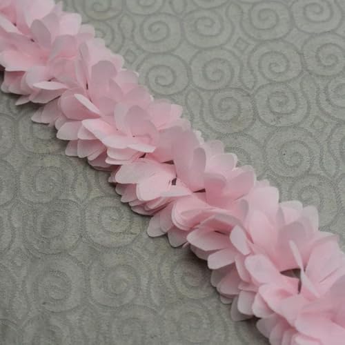 3D-Chiffon-Blumen, Rüschenbesatz, Band, Organza, Kleiderkragen, Stickerei, Spitzenapplikation für DIY-Nähzubehör, Guipure-Pink, 1 Yard Preis 3D-Chiffon-Blumen, Rüschenbesatz, Band, Organza, Kleiderkragen, Stickerei, Spitzenapplikation für DIY-Nähzubehör, Guipure-Pink, 1 Yard Preis von BSGUZ