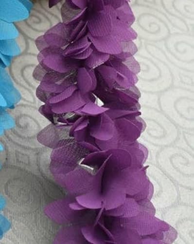 3D-Chiffon-Blumen, Rüschenbesatz, Band, Organza, Kleiderkragen, Stickerei, Spitzenapplikation für DIY-Nähzubehör, Guipure-lila, 1 Yard Preis 3D-Chiffon-Blumen, Rüschenbesatz, Band, Organza, Kleiderkragen, Stickerei, Spitzenapplikation für DIY-Nähzubehör, Guipure-lila, 1 Yard Preis von BSGUZ