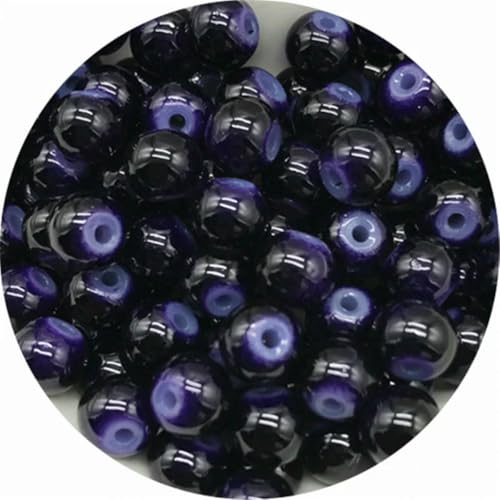 4,0 mm 6 mm 8 mm 10 mm Glasperlen, runde Form, lose Abstandsperlen zur Schmuckherstellung, DIY-Charms, Armbänder, Halsketten, Zubehör-01-8 mm, 30 Stück von BSGUZ