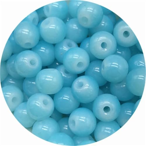4,0 mm 6 mm 8 mm 10 mm Glasperlen, runde Form, lose Abstandsperlen zur Schmuckherstellung, DIY-Charms, Armbänder, Halsketten, Zubehör-04-8 mm, 30 Stück von BSGUZ