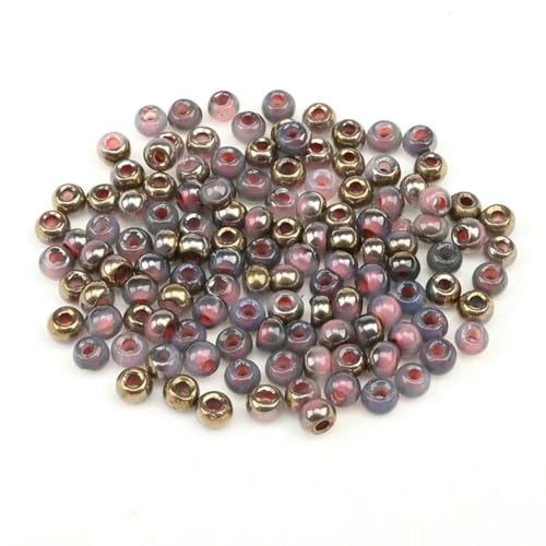 4,0 mm Jadegoldfarbene kleine runde Perlen, 10 Gramm, tschechische Glasperlen zum Basteln von Ohrringen, Anhängern, DIY, handgefertigte Perlen-S3506-4,0 mm, 150 Stück von BSGUZ