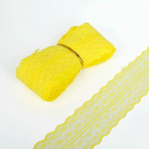 4,5 cm Breite, gemischte Farben, 4,5 m (5 Yards), mit Blumen bestickte Spitzenstoffbänder, DIY-Nähen, handgefertigte Materialien, Packung DIY-gelb von BSGUZ