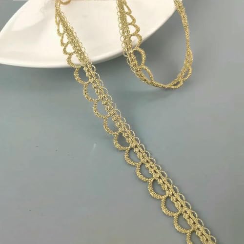 4,5 m Spitzenbesatz mit goldener Stickerei und Blumen, zum Stricken, für Hochzeiten, DIY, handgefertigt, klassischer Stil, Patchworkband, Nähzubehör, Basteln, matt, 4,5 m von BSGUZ