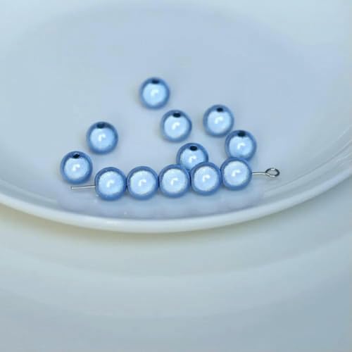 4/6/8/10/12/14,0 mm Perlenperle, Satinglanz, Imitation, perlmuttfarben, gefärbt, rund, lose Glasperlen für Schmuck, Halsketten, Vasenfüller, Blau-Violett, 12 mm x 10 Stü von BSGUZ
