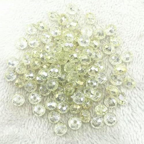 4/6/8 mm facettierte Kristallglasperlen, lose Abstandsperlen für die Schmuckherstellung, DIY, handgefertigtes Kleidungszubehör, 04-4 x 3,0 mm (100 Stück) von BSGUZ