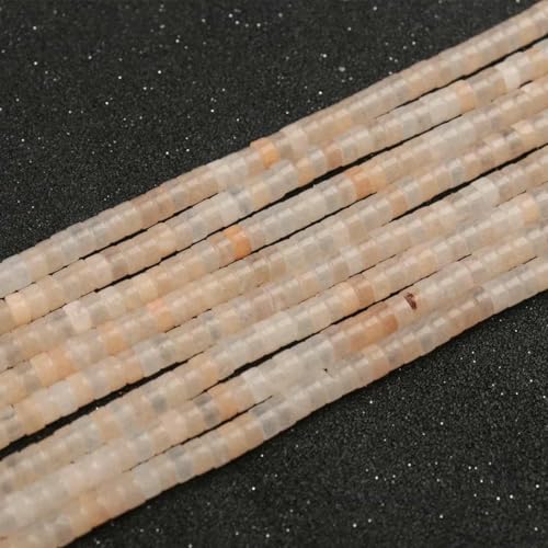 4/6 mm Naturstein-Rondelle-Perle, mehrfarbige Jade, Amazonit, Aventurin, Abstandsperlen für die Herstellung von DIY-Schmuck, Armbändern und Halsketten – Rosa Aventurin von BSGUZ