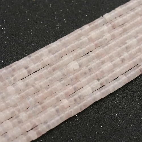4/6 mm Naturstein-Rondelle-Perle, mehrfarbige Jade, Amazonit, Aventurin, Abstandsperlen für die Herstellung von DIY-Schmuck, Armbändern und Halsketten – Rosenquarz – 4 von BSGUZ
