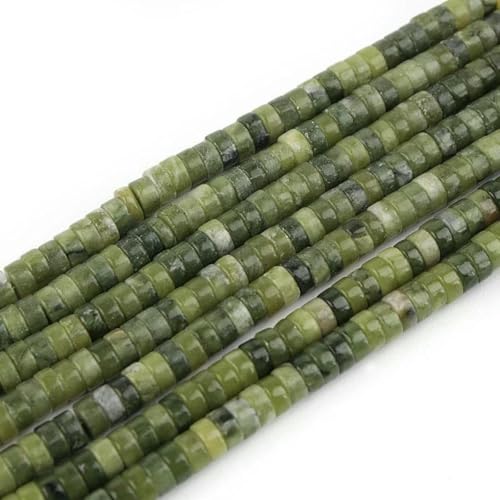 4/6 mm Naturstein-Rondelle-Perle, mehrfarbige Jade, Amazonit, Aventurin, Abstandsperlen für die Herstellung von DIY-Schmuck, Armbändern und Halsketten – Südliche Jade – von BSGUZ