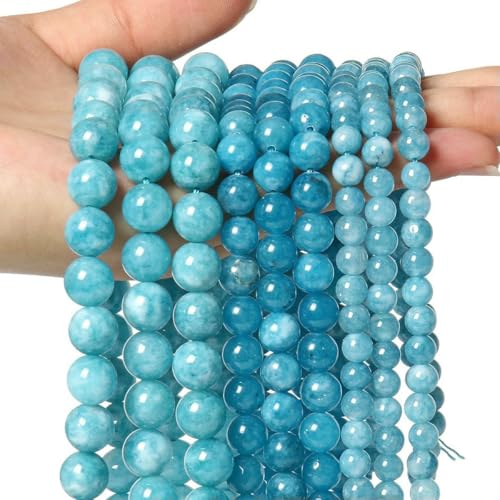 4–10 mm Natursteinperlen, Türkis, Lava-Achat, Tigerauge, lose, runde Abstandsperlen für die Schmuckherstellung, DIY-Armbandzubehör – Blauer Chalcedon – 8 mm, 44–46 Stück 4–10 mm Natursteinperlen, Türkis, Lava-Achat, Tigerauge, lose, runde Abstandsperlen für die Schmuckherstellung, DIY-Armbandzubehör – Blauer Chalcedon – 8 mm, 44–46 Stück von BSGUZ
