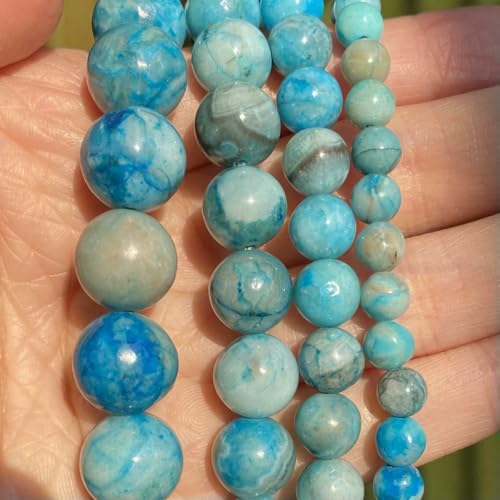 4–10 mm Natursteinperlen, Türkis, Lava-Achat, Tigerauge, lose, runde Abstandsperlen für die Schmuckherstellung, DIY-Armbandzubehör – Blauer verrückter Achat – 10 mm, 36–37 Stück 4–10 mm Natursteinperlen, Türkis, Lava-Achat, Tigerauge, lose, runde Abstandsperlen für die Schmuckherstellung, DIY-Armbandzubehör – Blauer verrückter Achat – 10 mm, 36–37 Stück von BSGUZ