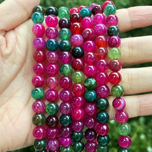 4–10 mm Natursteinperlen, Türkis, Lava-Achat, Tigerauge, lose, runde Abstandsperlen für die Schmuckherstellung, DIY-Armbandzubehör – Drachenadern-Achat – 10 mm, 36–37 Stück 4–10 mm Natursteinperlen, Türkis, Lava-Achat, Tigerauge, lose, runde Abstandsperlen für die Schmuckherstellung, DIY-Armbandzubehör – Drachenadern-Achat – 10 mm, 36–37 Stück von BSGUZ