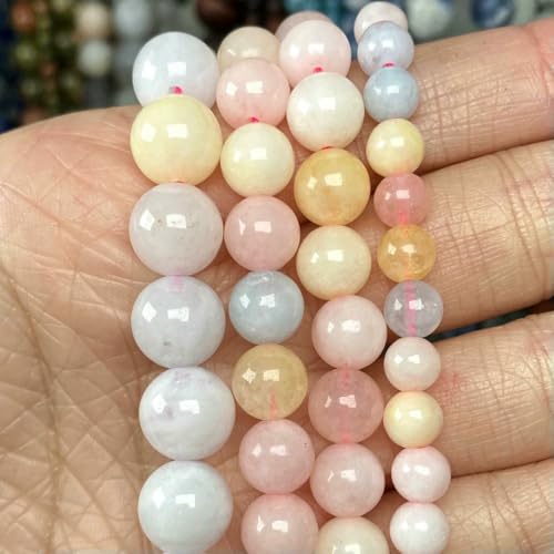 4–10 mm Natursteinperlen, Türkis, Lava-Achat, Tigerauge, lose, runde Abstandsperlen für die Schmuckherstellung, DIY-Armbandzubehör – Morganit-Chalcedon – 6 mm, 58–61 Stück 4–10 mm Natursteinperlen, Türkis, Lava-Achat, Tigerauge, lose, runde Abstandsperlen für die Schmuckherstellung, DIY-Armbandzubehör – Morganit-Chalcedon – 6 mm, 58–61 Stück von BSGUZ