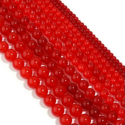 4 6 8 10 12 mm Naturstein, rund, Tigerauge, Amethyst, Achat, Jade, Stein, Abstandsperle für Schmuckherstellung, DIY-Armband, Handarbeit, Roter Chalcedon 5191 – 8 mm von BSGUZ