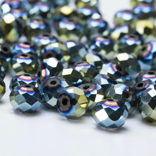 4 6 8 mm Rondell-Kristallperlen, facettierte Porzellan-Glasperlen, lose Abstandsperlen zur Schmuckherstellung, Handarbeit, Armband, Halskette, BZ002, 41–8 mm, 65–70 Stück von BSGUZ