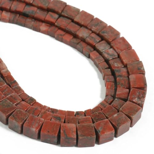 4 6 8 mm natürliche quadratische Perlen, Jaspis, Opal, Jade, Rosenquarz, Kristall, lose Würfel, Steinperle zur Schmuckherstellung, DIY-Armband, 15 Zoll, Roter Jaspis, 4,0 mm, 92 Perle 4 6 8 mm natürliche quadratische Perlen, Jaspis, Opal, Jade, Rosenquarz, Kristall, lose Würfel, Steinperle zur Schmuckherstellung, DIY-Armband, 15 Zoll, Roter Jaspis, 4,0 mm, 92 Perle von BSGUZ