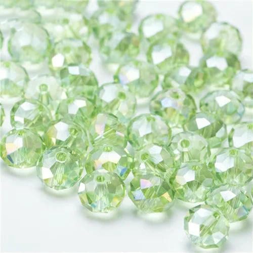 4 6 8 mm tschechische Rondell-Kristallperlen, AB-Farbe, facettierte Glasperlen, lose Abstandsperlen für die Schmuckherstellung, DIY-Armband, Halskette, Z304AB, Fruchtgrün, 4,0 mm, 120 Stück von BSGUZ
