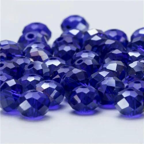 4 6 8 mm tschechische Rondell-Kristallperlen, AB-Farbe, facettierte Glasperlen, lose Abstandsperlen für die Schmuckherstellung, DIY-Armband, Halskette, Z308AB, dunkelblau, 4,0 mm, 120 Stück von BSGUZ