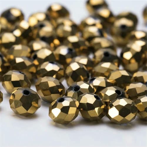 4 6 8 mm tschechische Rondell-Kristallperlen, AB-Farbe, facettierte Glasperlen, lose Abstandsperlen für die Schmuckherstellung, DIY-Armband, Halskette, Z321AB, 6 mm, 90 Stück von BSGUZ