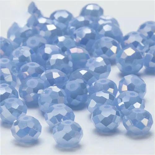 4 6 8 mm tschechische Rondell-Kristallperlen, AB-Farbe, facettierte Glasperlen, lose Abstandsperlen für die Schmuckherstellung, DIY-Armband, Halskette, Z330AB, 8 mm, 68 Stück von BSGUZ