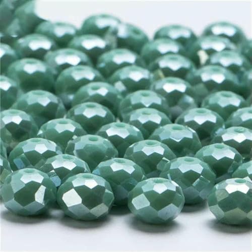 4 6 8 mm tschechische Rondell-Kristallperlen, AB-Farbe, facettierte Glasperlen, lose Abstandsperlen für die Schmuckherstellung, DIY-Armband, Halskette, Z334AB, 6 mm, 90 Stück von BSGUZ
