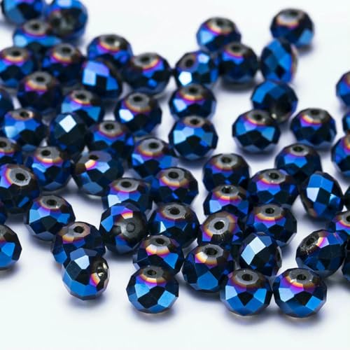 4 6 8 mm tschechische Rondell-Kristallperlen, facettierte galvanisierte Glasperlen, lose Abstandsperlen zur Schmuckherstellung, DIY-Armband, Halskette, BZ668-04-6 mm von BSGUZ