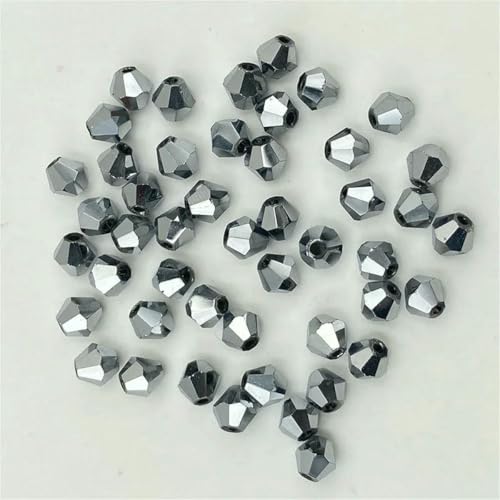 4 6 mm doppelkegelige österreichische Kristallperlen zur Schmuckherstellung, mehrfarbige facettierte Glas-Abstandsperlen für DIY-Zubehör, Großhandel, z42-6 mm (ca. 45 Stück) von BSGUZ