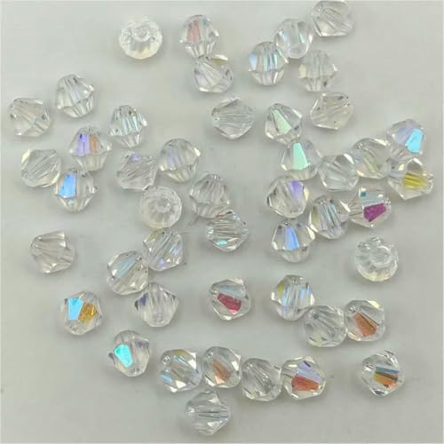 4 6 mm doppelkegelige österreichische Kristallperlen zur Schmuckherstellung, mehrfarbige facettierte Glas-Abstandsperlen für DIY-Zubehör, Großhandel-z39-6 mm (ca. 45 Stück) von BSGUZ