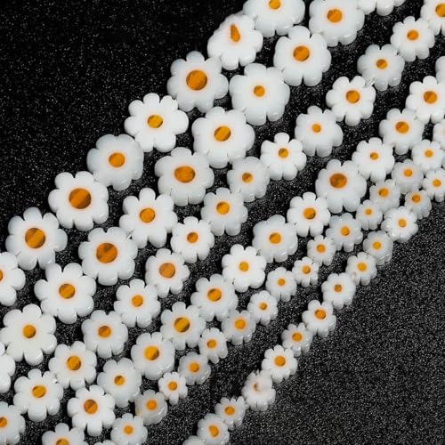 4–8 mm Blumen-Lampwork-Glas-Flachperlen, mehrfarbig, glasierte Perlen zur Schmuckherstellung, DIY-Armband, Halskette, handgefertigtes Zubehör, Typ 10, 4 x 3,0 mm, ca. 95 Stück 4–8 mm Blumen-Lampwork-Glas-Flachperlen, mehrfarbig, glasierte Perlen zur Schmuckherstellung, DIY-Armband, Halskette, handgefertigtes Zubehör, Typ 10, 4 x 3,0 mm, ca. 95 Stück von BSGUZ