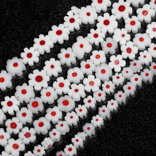 4–8 mm Blumen-Lampwork-Glas-Flachperlen, mehrfarbig, glasierte Perlen zur Schmuckherstellung, DIY-Armband, Halskette, handgefertigtes Zubehör, Typ 2, 4 x 3,0 mm, ca. 95 Stück 4–8 mm Blumen-Lampwork-Glas-Flachperlen, mehrfarbig, glasierte Perlen zur Schmuckherstellung, DIY-Armband, Halskette, handgefertigtes Zubehör, Typ 2, 4 x 3,0 mm, ca. 95 Stück von BSGUZ