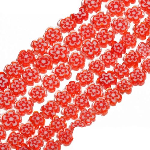 4–8 mm Blumen-Lampwork-Glas-Flachperlen, mehrfarbig, glasierte Perlen zur Schmuckherstellung, DIY-Armband, Halskette, handgefertigtes Zubehör, Typ 22, 8 x 3,0 mm, ca. 50 Stück 4–8 mm Blumen-Lampwork-Glas-Flachperlen, mehrfarbig, glasierte Perlen zur Schmuckherstellung, DIY-Armband, Halskette, handgefertigtes Zubehör, Typ 22, 8 x 3,0 mm, ca. 50 Stück von BSGUZ