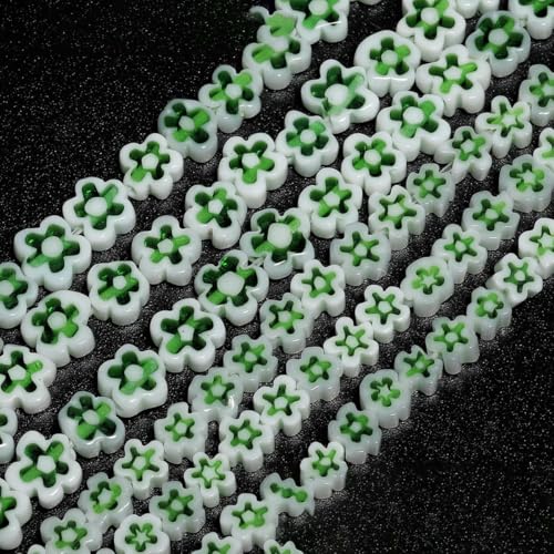 4–8 mm Blumen-Lampwork-Glas-Flachperlen, mehrfarbig, glasierte Perlen zur Schmuckherstellung, DIY-Armband, Halskette, handgefertigtes Zubehör, Typ 26, 6 x 3,0 mm, ca. 65 Stück 4–8 mm Blumen-Lampwork-Glas-Flachperlen, mehrfarbig, glasierte Perlen zur Schmuckherstellung, DIY-Armband, Halskette, handgefertigtes Zubehör, Typ 26, 6 x 3,0 mm, ca. 65 Stück von BSGUZ