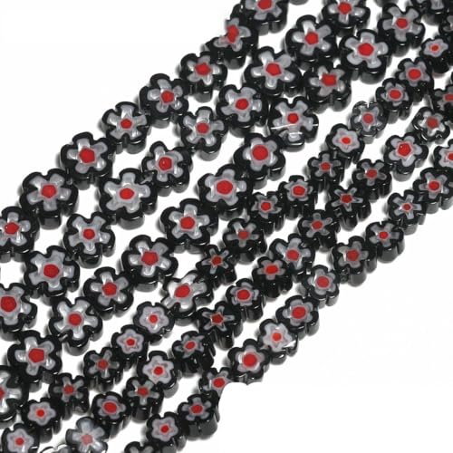 4–8 mm Blumen-Lampwork-Glas-Flachperlen, mehrfarbig, glasierte Perlen zur Schmuckherstellung, DIY-Armband, Halskette, handgefertigtes Zubehör, Typ 27, 4 x 3,0 mm, ca. 95 Stück 4–8 mm Blumen-Lampwork-Glas-Flachperlen, mehrfarbig, glasierte Perlen zur Schmuckherstellung, DIY-Armband, Halskette, handgefertigtes Zubehör, Typ 27, 4 x 3,0 mm, ca. 95 Stück von BSGUZ