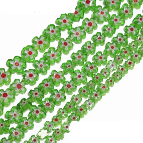 4–8 mm Blumen-Lampwork-Glas-Flachperlen, mehrfarbig, glasierte Perlen zur Schmuckherstellung, DIY-Armband, Halskette, handgefertigtes Zubehör, Typ 4, 4 x 3,0 mm, ca. 95 Stück 4–8 mm Blumen-Lampwork-Glas-Flachperlen, mehrfarbig, glasierte Perlen zur Schmuckherstellung, DIY-Armband, Halskette, handgefertigtes Zubehör, Typ 4, 4 x 3,0 mm, ca. 95 Stück von BSGUZ