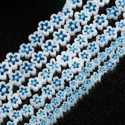 4–8 mm Blumen-Lampwork-Glas-Flachperlen, mehrfarbig, glasierte Perlen zur Schmuckherstellung, DIY-Armband, Halskette, handgefertigtes Zubehör, Typ 5, 4 x 3,0 mm, ca. 95 Stück 4–8 mm Blumen-Lampwork-Glas-Flachperlen, mehrfarbig, glasierte Perlen zur Schmuckherstellung, DIY-Armband, Halskette, handgefertigtes Zubehör, Typ 5, 4 x 3,0 mm, ca. 95 Stück von BSGUZ