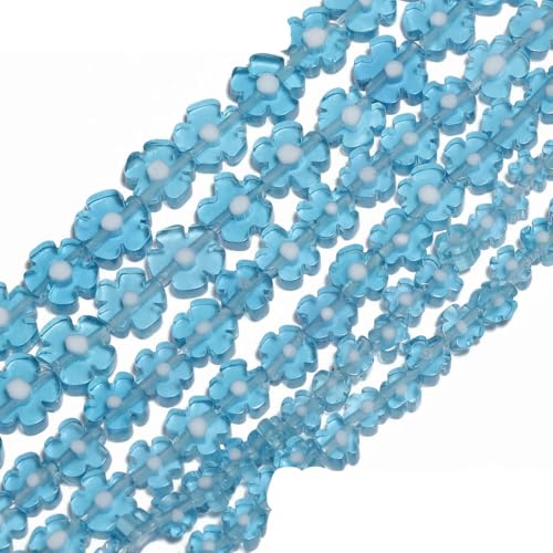 4–8 mm Blumen-Lampwork-Glas-Flachperlen, mehrfarbig, glasierte Perlen zur Schmuckherstellung, DIY-Armband, Halskette, handgefertigtes Zubehör, Typ 7–8 x 3,0 mm, ca. 50 Stück 4–8 mm Blumen-Lampwork-Glas-Flachperlen, mehrfarbig, glasierte Perlen zur Schmuckherstellung, DIY-Armband, Halskette, handgefertigtes Zubehör, Typ 7–8 x 3,0 mm, ca. 50 Stück von BSGUZ