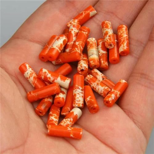 4 x 13,0 mm natürliche zylinderförmige Steinperlen, Opal-Achate, Imperial-Stein, Röhrenperle, Energieheilungs-Edelsteinperle zur Schmuckherstellung, DIY-24, Orange Imperial, 4 x 13,0 mm, ca. 15 Stüc 4 x 13,0 mm natürliche zylinderförmige Steinperlen, Opal-Achate, Imperial-Stein, Röhrenperle, Energieheilungs-Edelsteinperle zur Schmuckherstellung, DIY-24, Orange Imperial, 4 x 13,0 mm, ca. 15 Stüc von BSGUZ