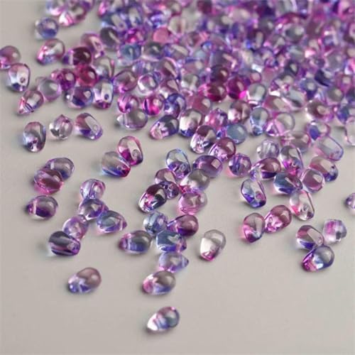 4 x 6 mm Farbverlauf, tschechische Lampwork-Kristallglasperle, Mini-Wassertropfen-Abstandshalterperle für die Schmuckherstellung, DIY-Handarbeiten, Armbänder, Haarnadeln, 4–50 Stück von BSGUZ