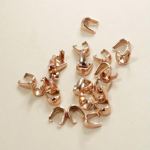 4 x 7 mm, vierfarbig, 100 Stück, 304 spiegelpolierter Edelstahl-Anhängerclip, DIY-Clip-Anschluss, Schmuck-Entdeckung, Roségold von BSGUZ