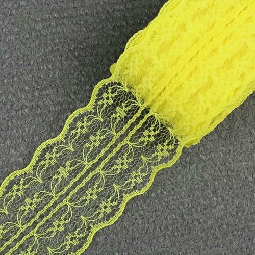 45 mm Spitzenband, Netz-Spitzenbesatz, ideal für Hochzeiten, Weihnachtsvorhänge, Dekorationen, DIY-Haarschleifen, Nähstoff, Gelb, 9 Meter 45 mm Spitzenband, Netz-Spitzenbesatz, ideal für Hochzeiten, Weihnachtsvorhänge, Dekorationen, DIY-Haarschleifen, Nähstoff, Gelb, 9 Meter von BSGUZ