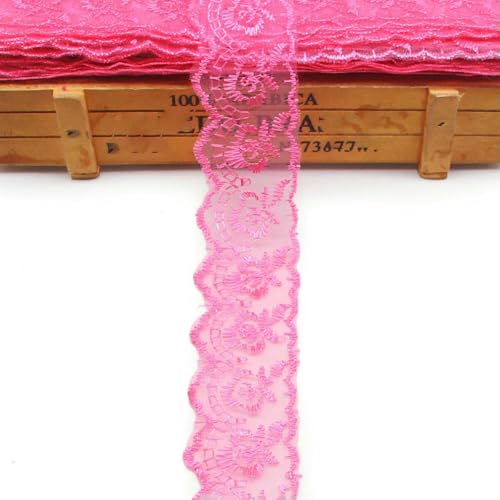 45 mm breite Spitze, 10 m/Los, bestickter Netzgürtel, Stoffband, Hochzeitshandwerk für einseitige DIY-Handarbeit, Home-Party, de-Rose 407–45 mm von BSGUZ