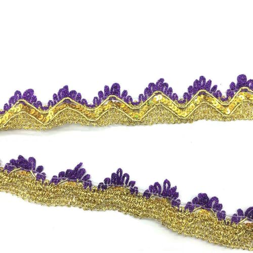 5/2 Yards Gold Silber Spitzenbesatzband Pailletten Spitzenband für Party Hochzeitsdekoration DIY Basteln Nähzubehör-05-5 Yards von BSGUZ